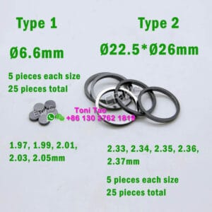 caterpillar 320d c6.4/c6.6 injector shim repair kit | 6.6mm disc + Ø22.5×26mm – 50pcs complete set