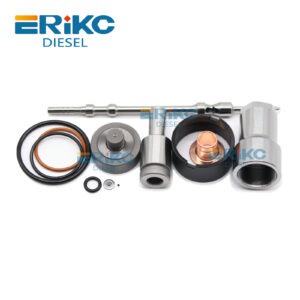 Scania 2057401 injector repair kit components – valve parts, seals, washers, and precision shims.